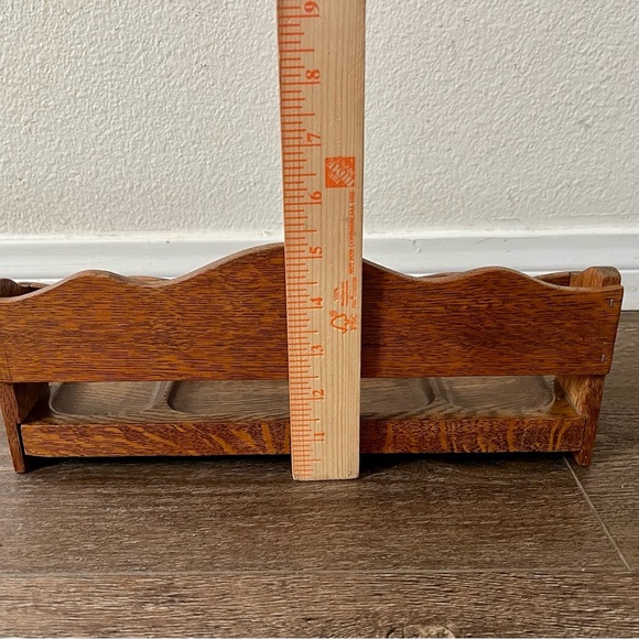 Vintage Wooden Desk Organizer with Eagle Emblem - Picture 6 of 13